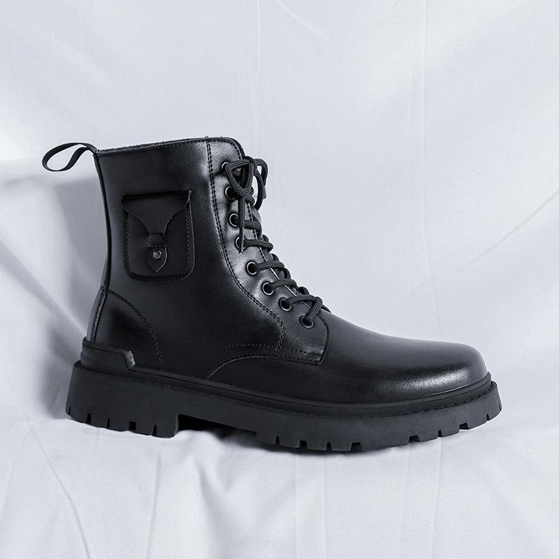 

Ботинки Martin высокие британские модные зимние ботинки мужские короткие ботинки осенне-зимняя обувь из хлопка кожаные ботинки 3005-R 38 чёрный