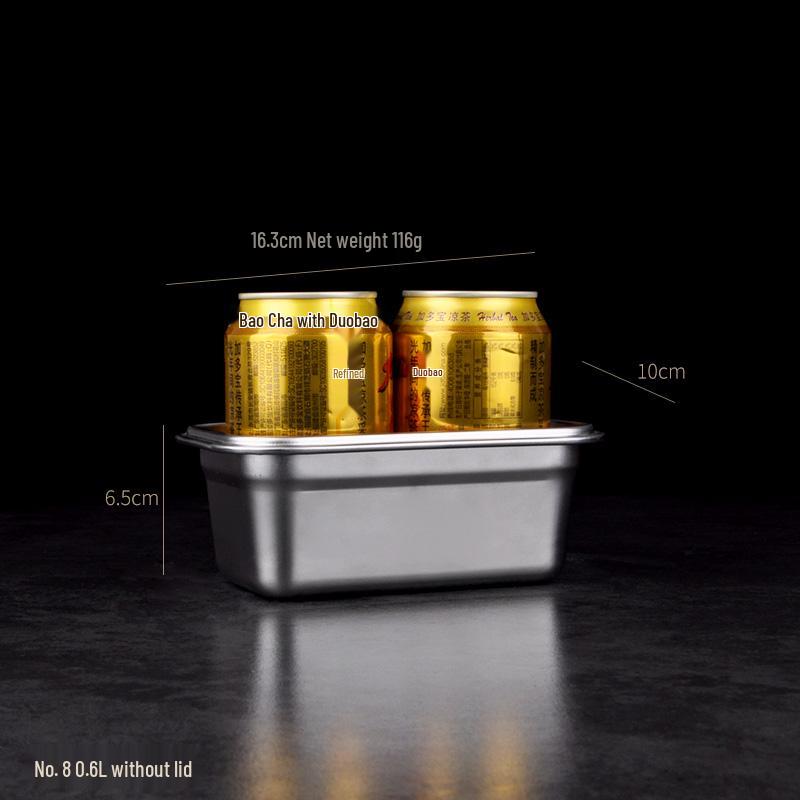304 Stainless Steel Large Rectangular Food Storage Container for Kitchen and Refrigerator