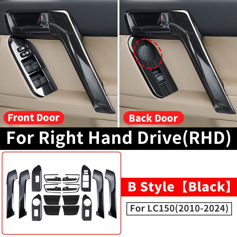 For Right Rudder Toyota Land Cruiser Prado 150 2010-2023 Door Handle Decorative Glass Switch Button LC150 Interior Accessories
