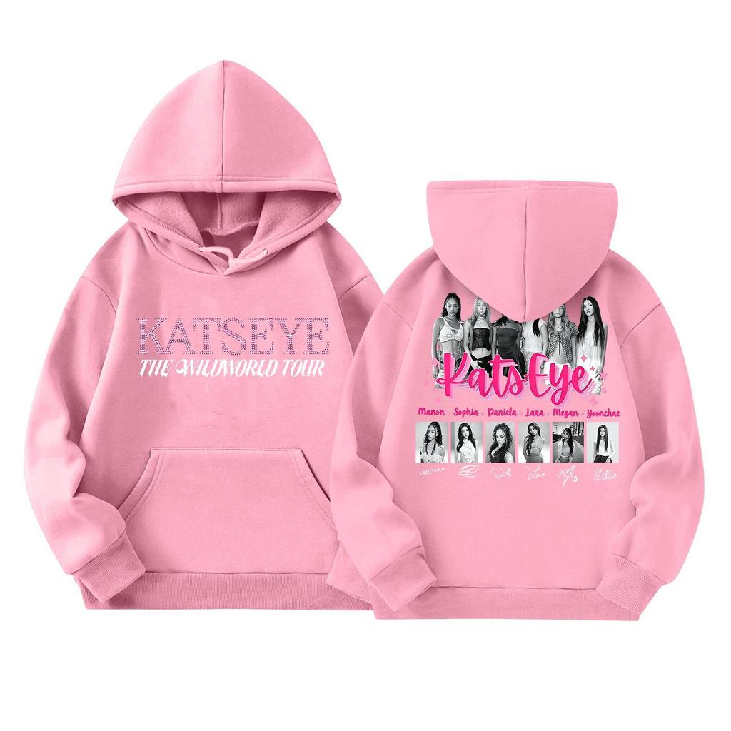 Girls' Fashion Long-Sleeve Hooded Sweatshirt with Print and Pockets
