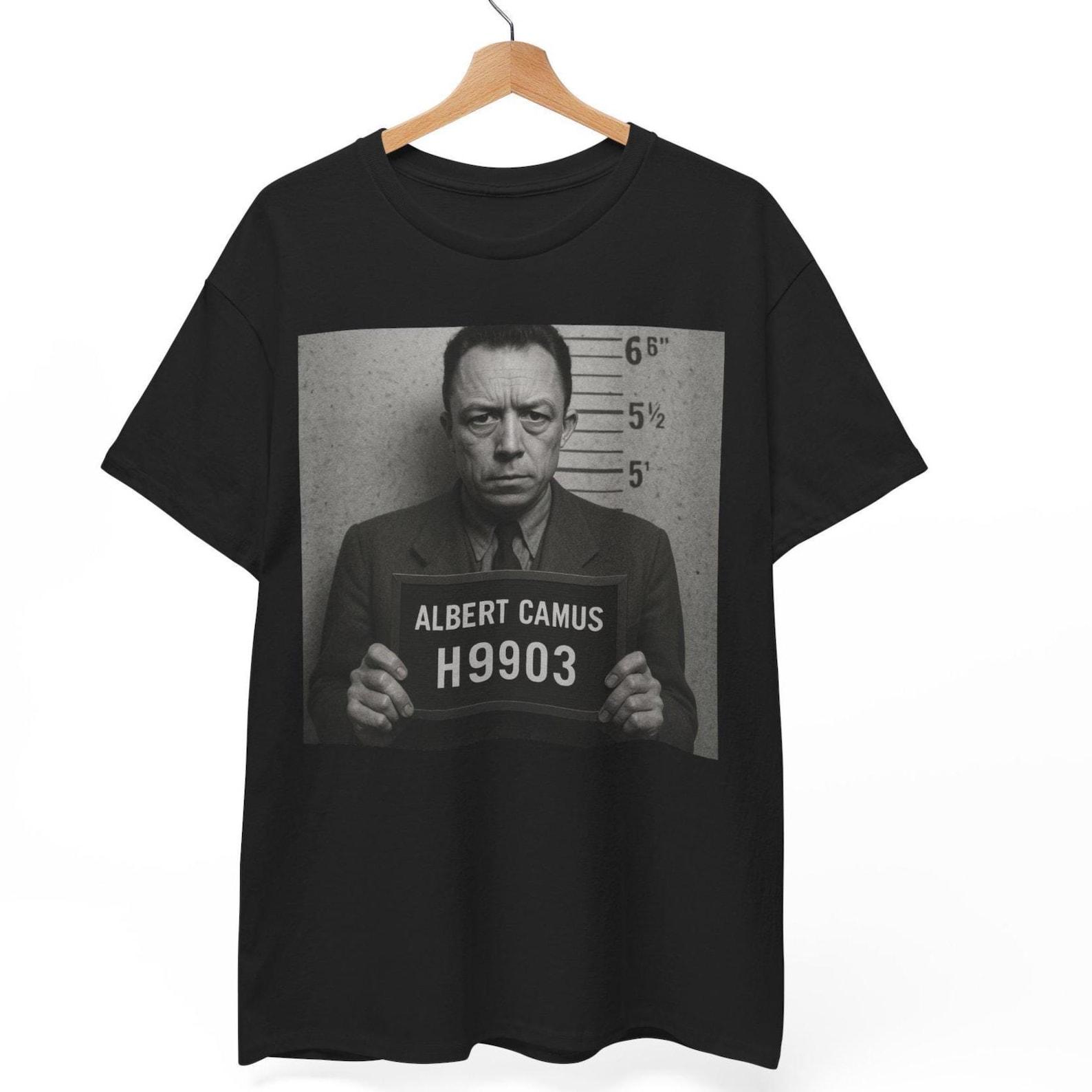 Albert Camus Mugshot T-Shirt: Existentialist French Philosopher Graphic Tee 3XL