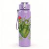 1PC Green Heart Plant Art 750ml Color Plastic Sports Water Bottle Leakproof Flip Straw Lid Suitable for Sports Office Home Use
