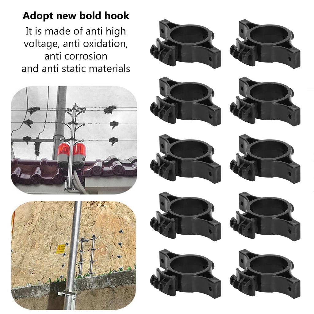 50pcs Electric Fence Insulators Pulse Electric Fence Terminal Rod Insulators with 3.2cm Hole for Farm