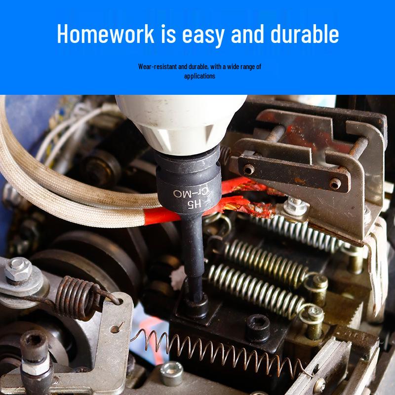 1/2 Inch Hex Air Impact Wrench Set: Large Pneumatic Socket & Electric Screwdriver