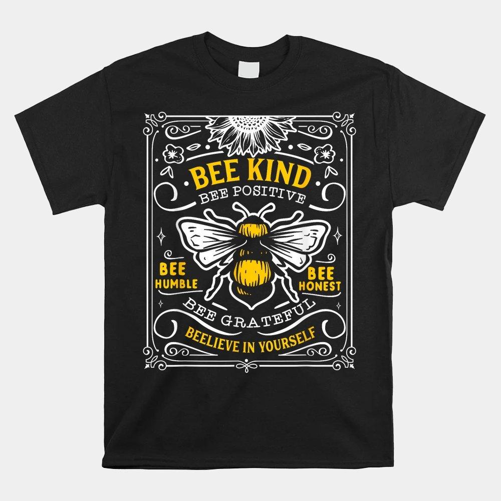 Bumblebee Bee Kind Bee Humble Save The Bees Cottage Core T-shirt Size XXXXL