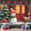 Holiday Background Festive Decor Snowman Backdrop Xmas Backdrop Gift Boxes Christmas Banner For Indoor Celebration Christmas