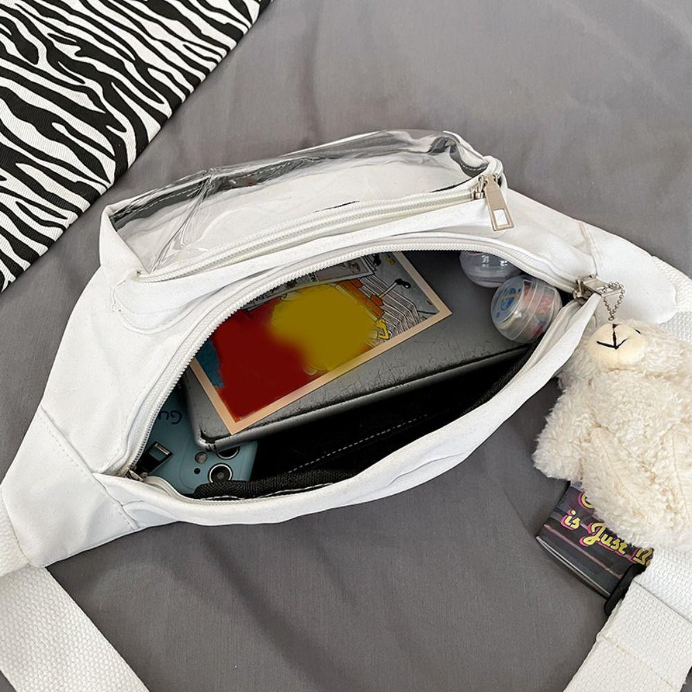 Japanese Large Capacity Transparent Itabag Purses Casual Belt Pouch Y2K Chest Bag Crossbody Bag Travel