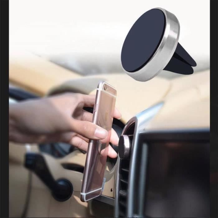 Support Téléphone Voiture - DX03628 - Universel - Argenté - Métal - Fixation GPS