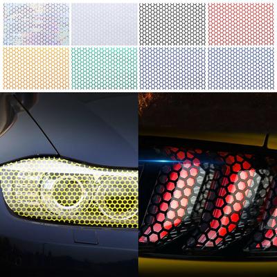 Neuer Wabenaufkleber Kreatives reflektierendes Material Rücklichtaufkleber Auto Rücklichtabdeckung Auto Styling Außenzubehör