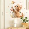 Adorable Orange Kitten with Butterfly Wall Stickers, Self-Adhesive Decor for Bedroom Living Room Home Background Decoration