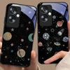 Astronaut Planet Für Oppo A79 5G 58 78 74 60 4G Reno 11F Realme GT 6 11 Note 50 10 C55 X2 Gehärtetes Glas Schwarz Handyhülle