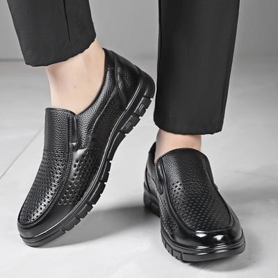 Letní prodyšné casual boty z perforované kůže Pánské mokasíny Kvalitní mokasíny pro dospělé Pánské boty na řízení Prodyšné děrované společenské boty
