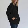 Women's Fashionable Loose Casual Cardigan Button Drawstring Hooded Sweatshirt