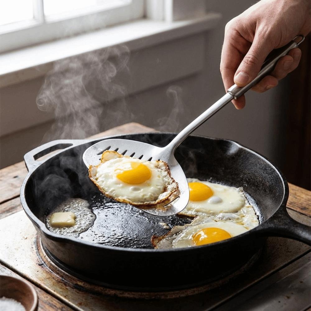Cooking Tool Stainless Steel Fish Turner Non-Stick Hollow Steak Turner Long Handle Professional Egg Pan Scoop Home Cooks