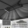 Replacement Canopy 4x3 m with Double Roof Drainage Holes and UV Protection Canopy Only NOT Including Frame Dark Grey