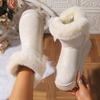 Fashion Comfortable Fashion Casual Flocking Winter Warm Ankle Length Snow Boots Women Shoes 2025 Bow Tie Thicken Female Boots Ladies