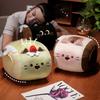 Cute Matcha Chocolate Dessert Cat Design Sleep Cushion And Blanket Set For Nap