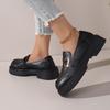 Women's British Style Leather ShoesNew Spring and Autumn Versatile Shoes Soft Sole Thick Sole Loafers Make Feet LookSmaller
