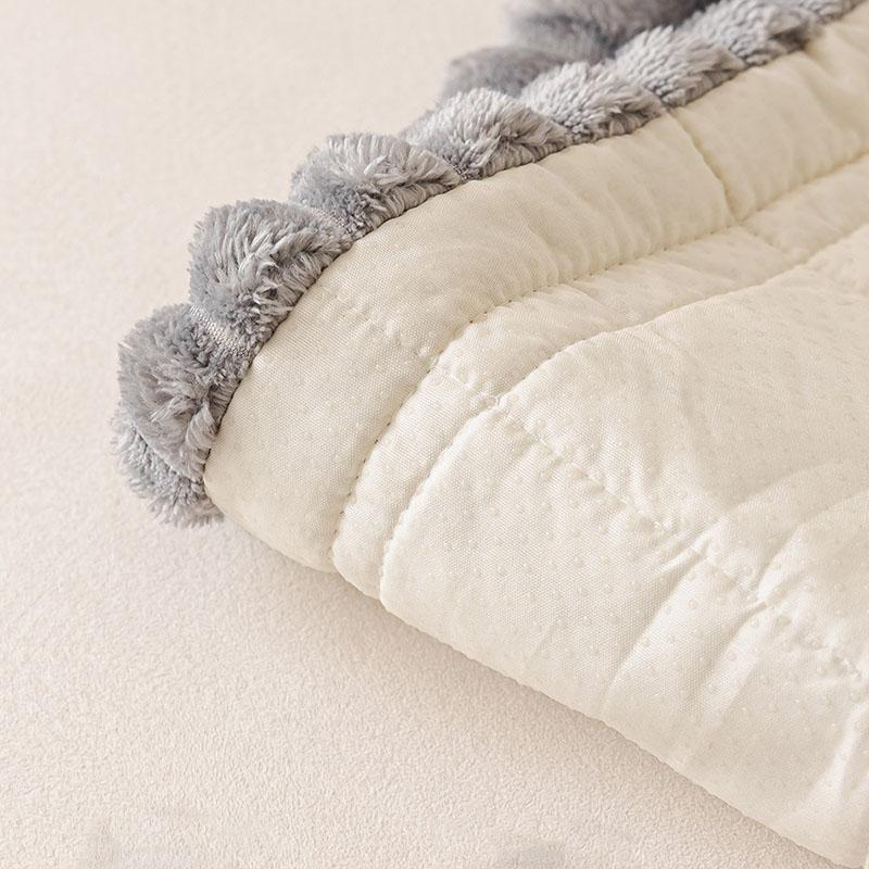 Simple Flannel Rabbit Sofa Cushion Winter Solid Plaid Non-Slip Sofa Cover for Living Room Comfort Thickened Warm Recliner Cover