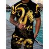 Summer Men's 3D Digital Print Set