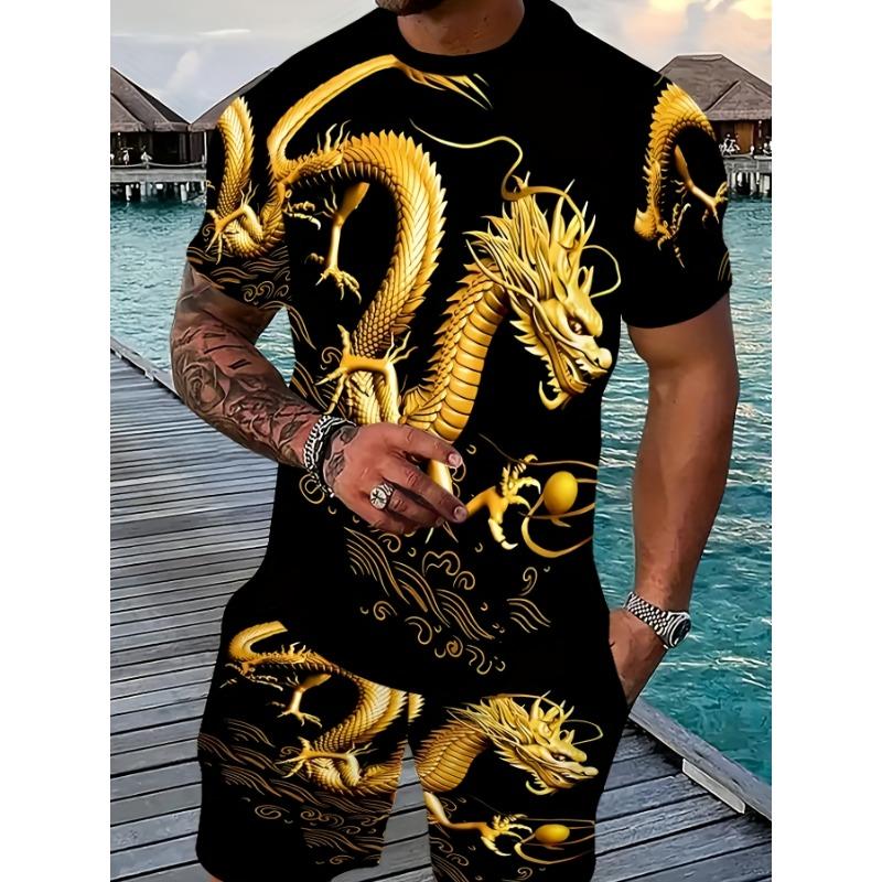 Summer Men's 3D Digital Print Set