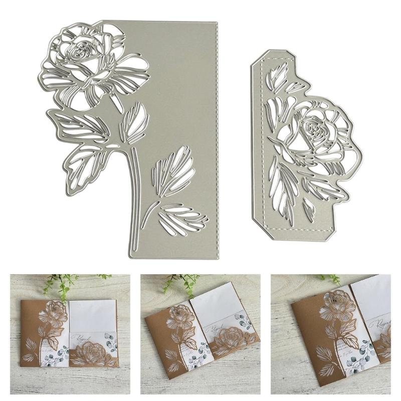 Hollowed Flower Cutting Dies Carbon Steel Die Cut Templates Decorative Embossing Paper Die for Card Making Scrapbooking