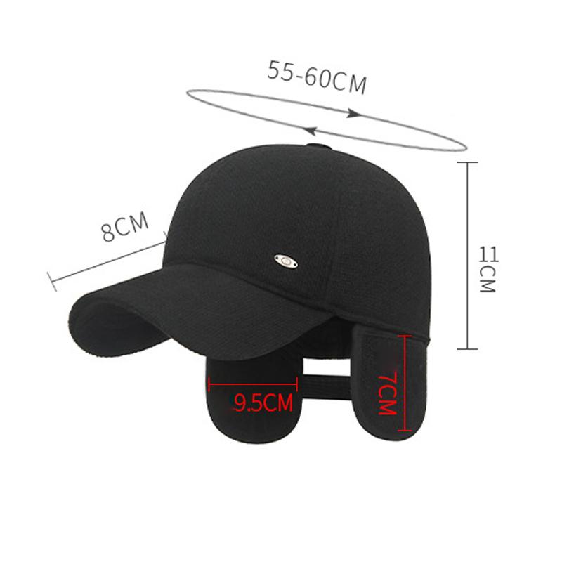 Winter Hat Men's Middle-Aged and Elderly Cold-Proof Baseball Cap Warm Velvet Dad Grandpa Ear Protecting Cap