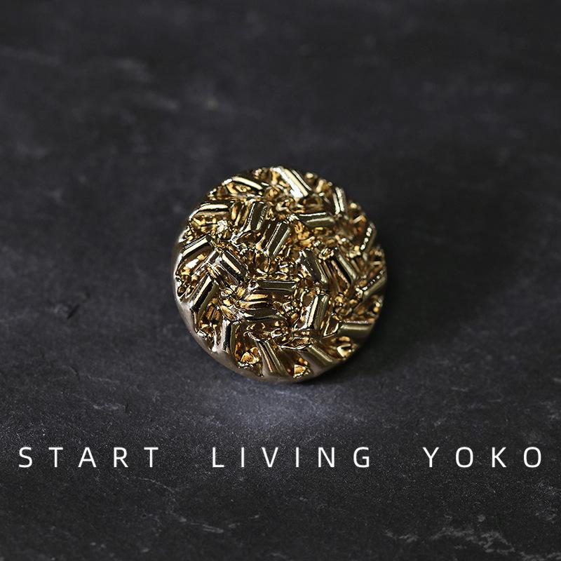 Blazer Suit Golden Settings For Clothing Handicraft Diy Crafts Garments Needlework Accessories Round Metal Sewing Buttons 6pcs