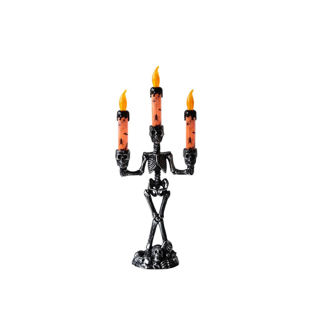 Halloween Skull/ Lamp Bar Shopping Mall Layout Props Candlestick Ornaments Candle Lamp Window Ornaments Luminous Night Light