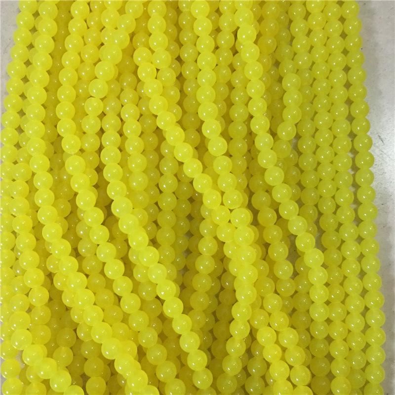 8MM Glossy Synthetic Jade Agate Glass Beads for Bracelets, Necklaces, Hairpins - Round Imitation Jade Loose Beads
