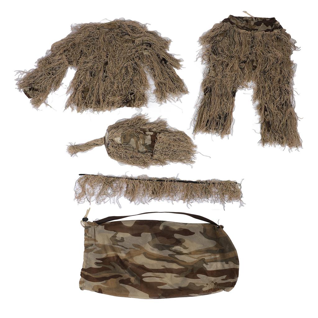 5 in 1 Camouflage Hunting Suit Camouflage Hunting Apparel Hunting Clothes Including Jacket Pants Hood Carry Bag for