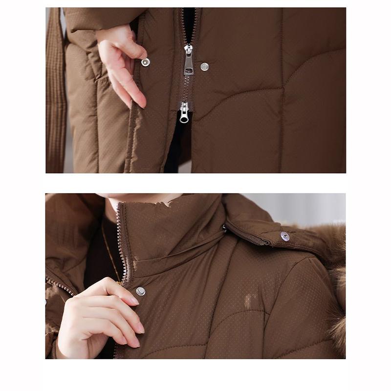 Iarnă Femei Palton Puf Parka Jachete Puf Lung Slim Guler Blană Glugă Parka Mamă Paltoane Calde Îmbrăcăminte Exterioară