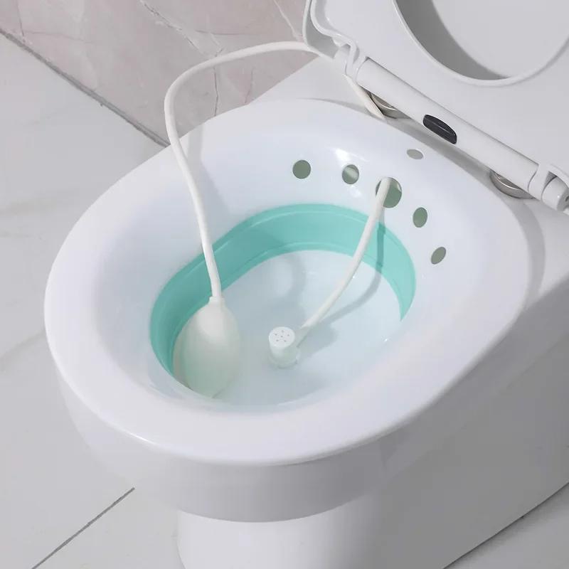 Faltbarer Toilettensitz Reinigungs-Einweich-Badewanne Schwanger Hämorrhoiden Whirlpool Bad Bidet Spülung Spezielles Waschbecken
