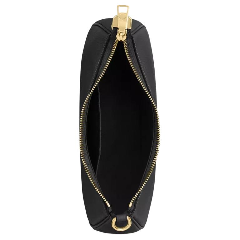 Coach Teri 24 Logo Metallico Chiusura con Zip Borsa a Tracolla Tote in Pelle Granata Media Borse da Donna Nero CV934-IMBLK