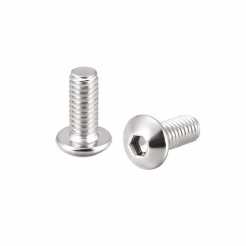 uxcell M4x10mm 304 Stainless Steel Hex Socket Head Machine Screws, Round Head Bolts, Pack of 20