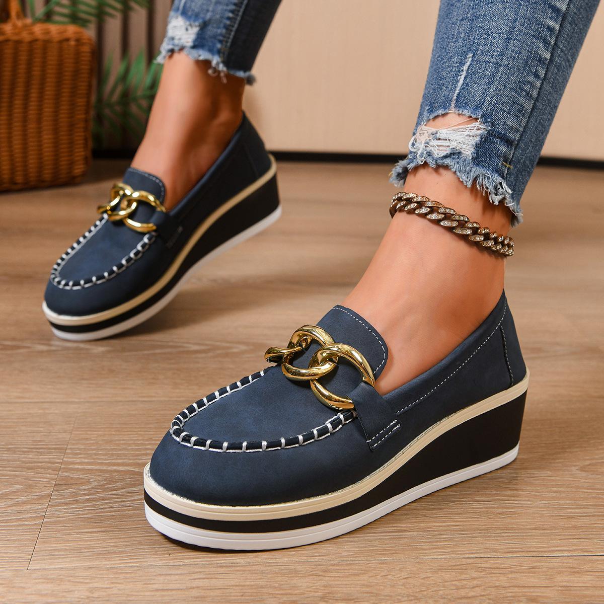 

Plus Size Shoes for Women 36-43 Autumn Fashion Slip on Platform Wedges Comfortable Non-slip Flats Sneakers Women Footwear 43