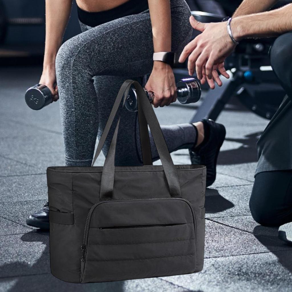 Gym Bag Women's Handbag with Yoga Mat Strap Stylish Portable Large Capacity Wear Resistant for