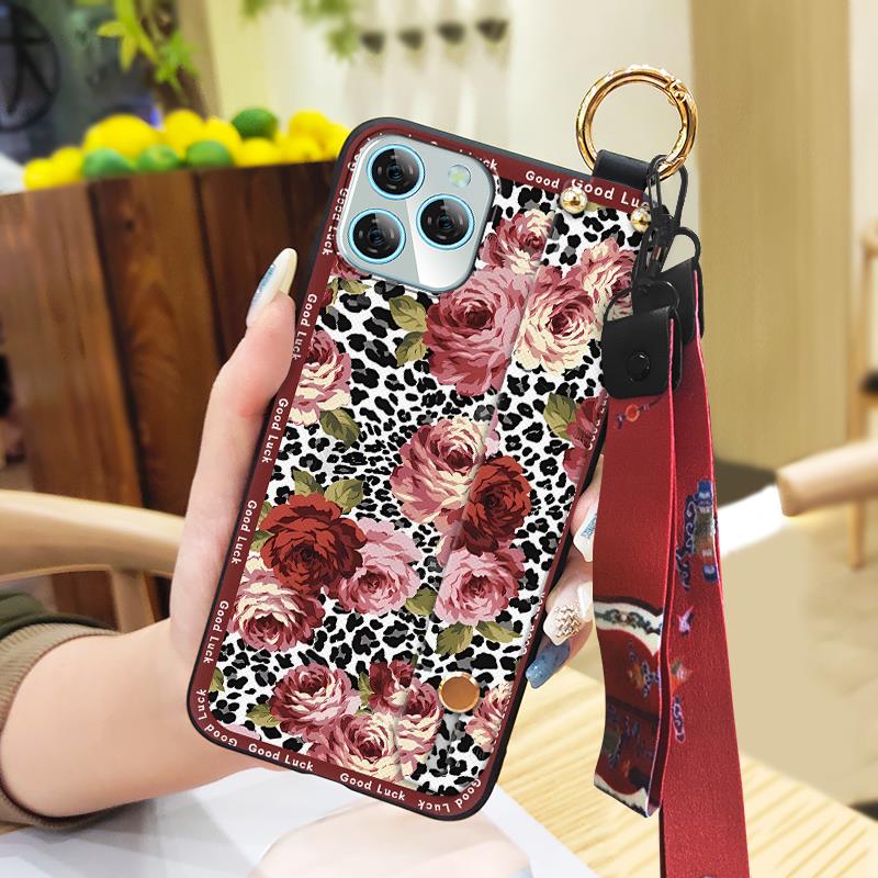 Lanyard Elderly Lady Phone Case For Blackview A95 Waterproof Phone Holder Ring Durable Wristband Kickstand Back Cover