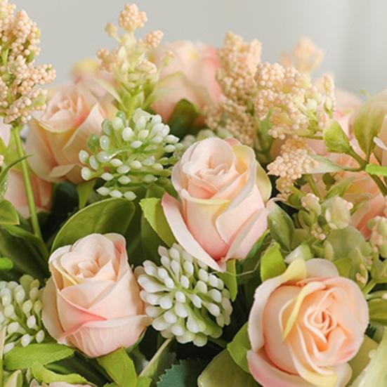 Bouquet di fiori di simulazione della moda realistico con stelo decorativo