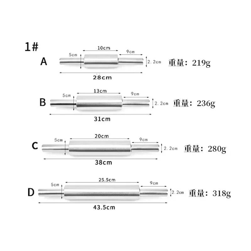 NEW 1Pcs Stainless Steel Fondant Rolling Pin Non-stick Pizza Noodles Cookie Cake Roller Kitchen Roller Easy Dough Rolling Tool