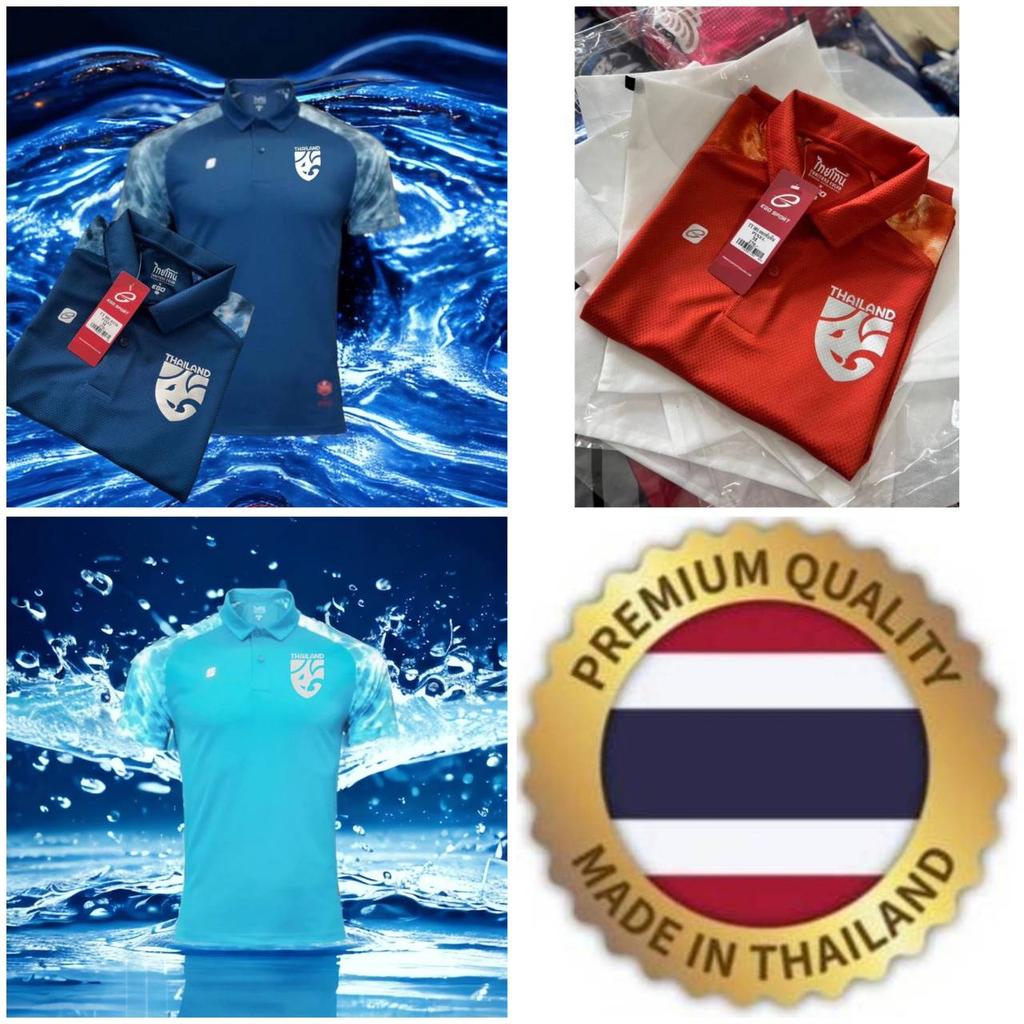 THAILAND National Football Soccer Tie Dye Pattern JERSEY CHEER Fan Vintage Version Quick Dry Shirt Polo Short Sleeve Uniform Elephant Logo Sport