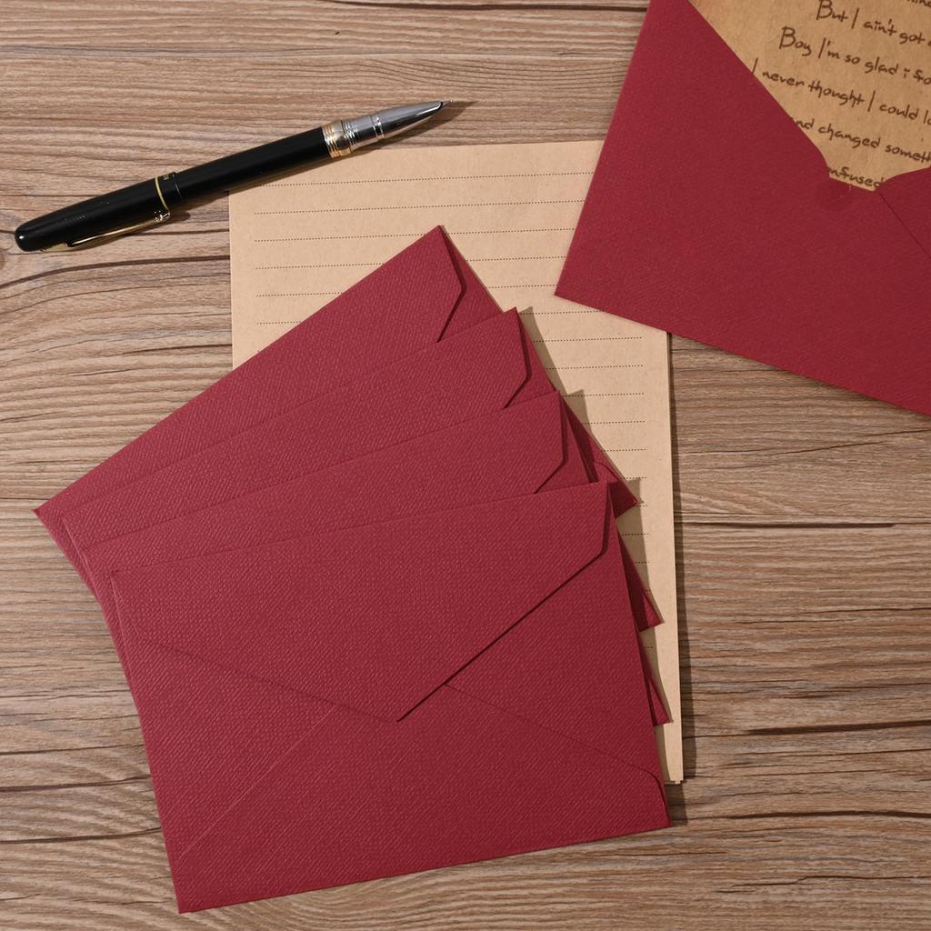 48 Pieces Stationery Set with Envelopes (24 Kraft Paper Sheets + 12 Linen Texture Envelopes+12 Wax Seal Stickers), Stationery Letter Writing Paper