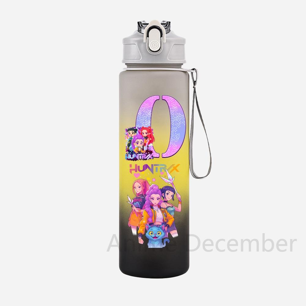 

Anime K-Pop Demon Hunters A-Z English Letter Printed Grey Water Cup Demon Hunters Large Capacity Outdoor Portable Drinking Bottle for Boy Girl Gift