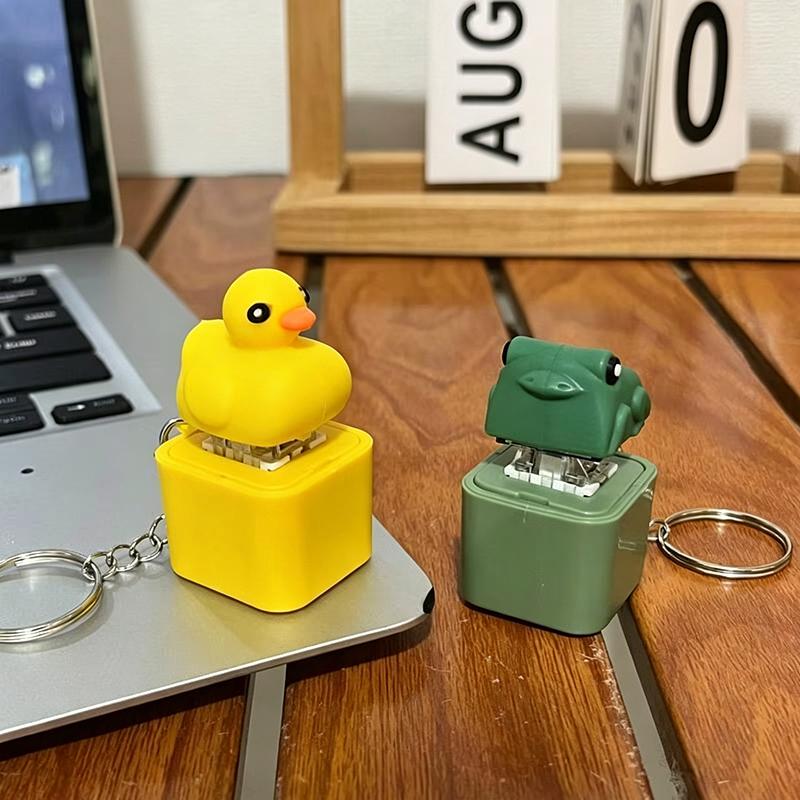 Portachiavi Rana Anatra Che Gracidano Divertente Tastiera Fidget Clicker Suono Portachiavi Con Luce LED Per Alleviare Lo Stress Regali