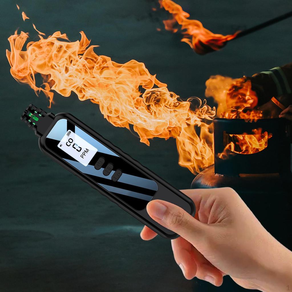 Carbon Monoxide Detectors Portable Handheld Smart Smoke Detector for Room RV Black