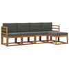 Outdoor Sofa Set with Cushions 5 Pcs Natural and Anthracite