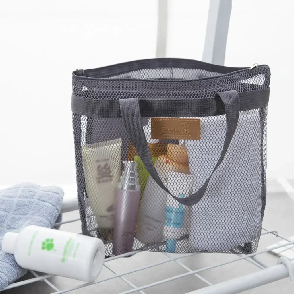 Mesh Makeup Toiletry Storage Bags Handbags Portable Travel Washing Body Shower Tools Organizer Hanging Cosmetic Organizer Pouch