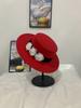 Autumn and Winter New Flat Top Top Top Hat Women's French Light Luxury Thousand Gold Woolen Hat Elegant Pearl Flower Top Hat Self-operated