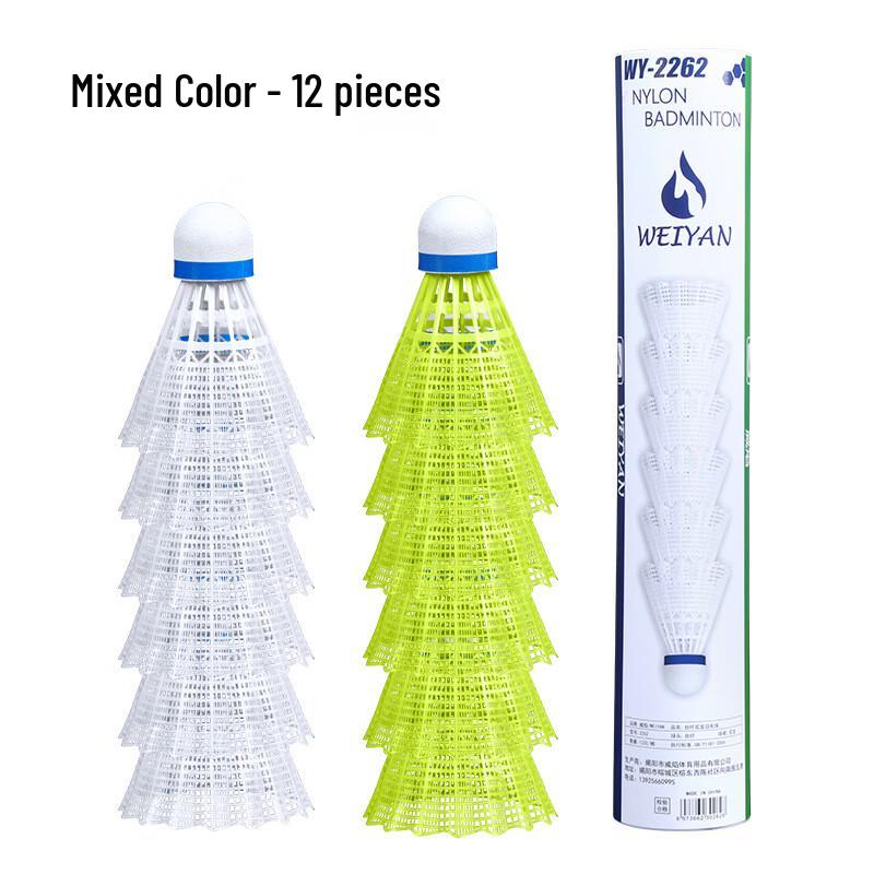 Ayub Fiber Head Nylon Badminton Shuttlecocks (12-Pack)