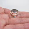 Handmade Round Smoky Quartz Ring: 925 Sterling Silver, Capricorn Birthstone